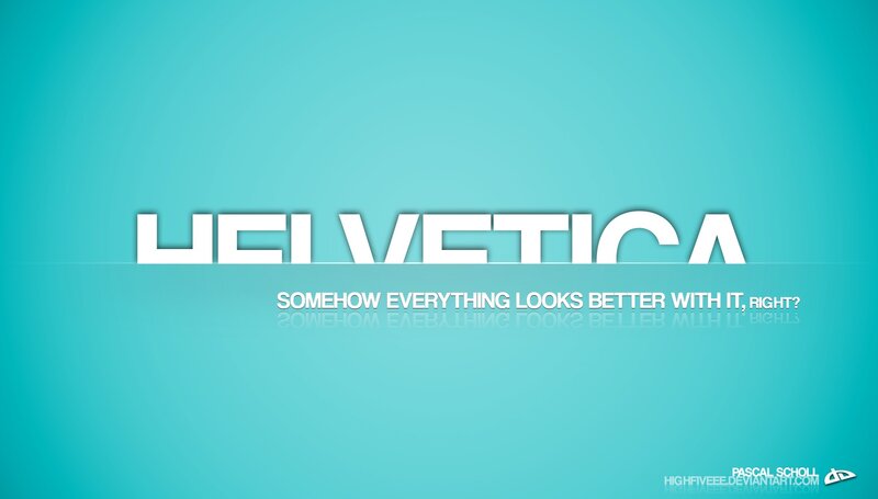 Helvetica Text on Blue