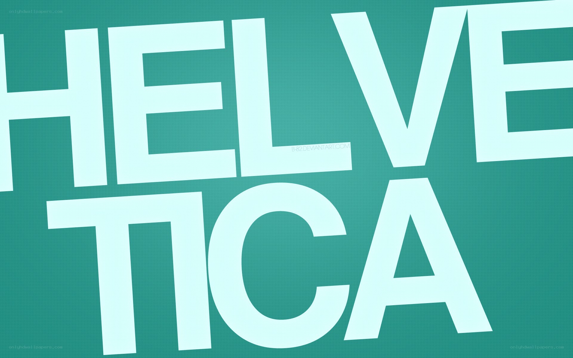 Helvetica text on green background