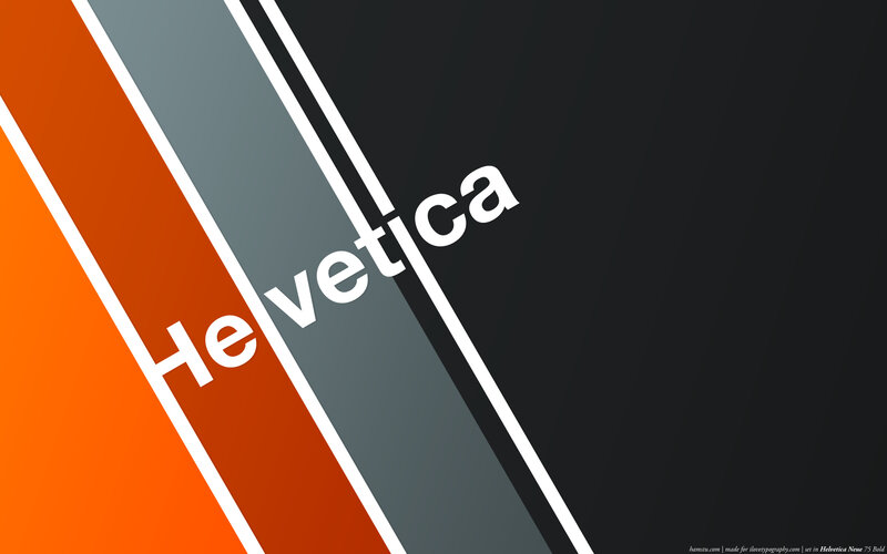 Helvetica Text on Stripes — Orange, Modern