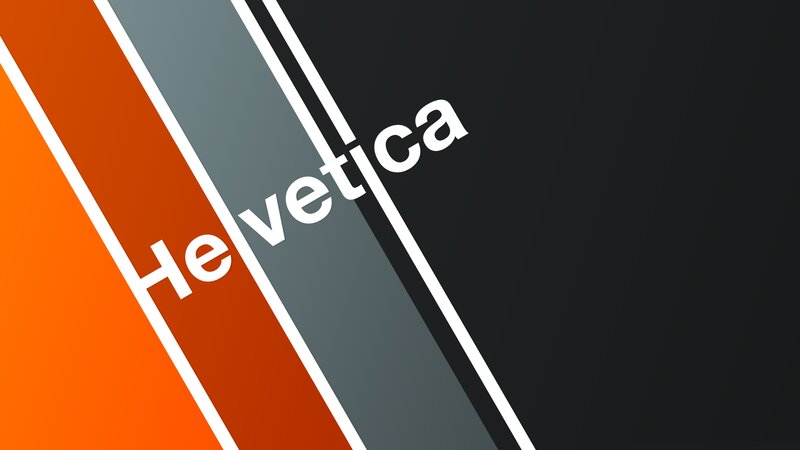 Helvetica Text on Stripes — Orange