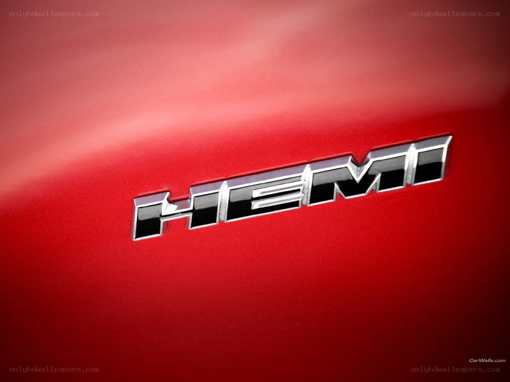 Hemi badge on red car