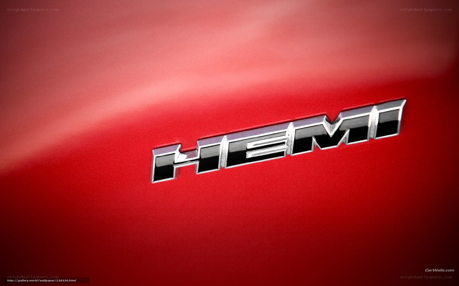 Hemi badge on red car
