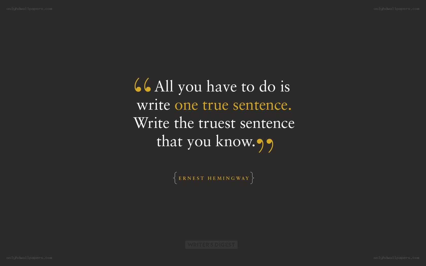 Hemingway writing quote