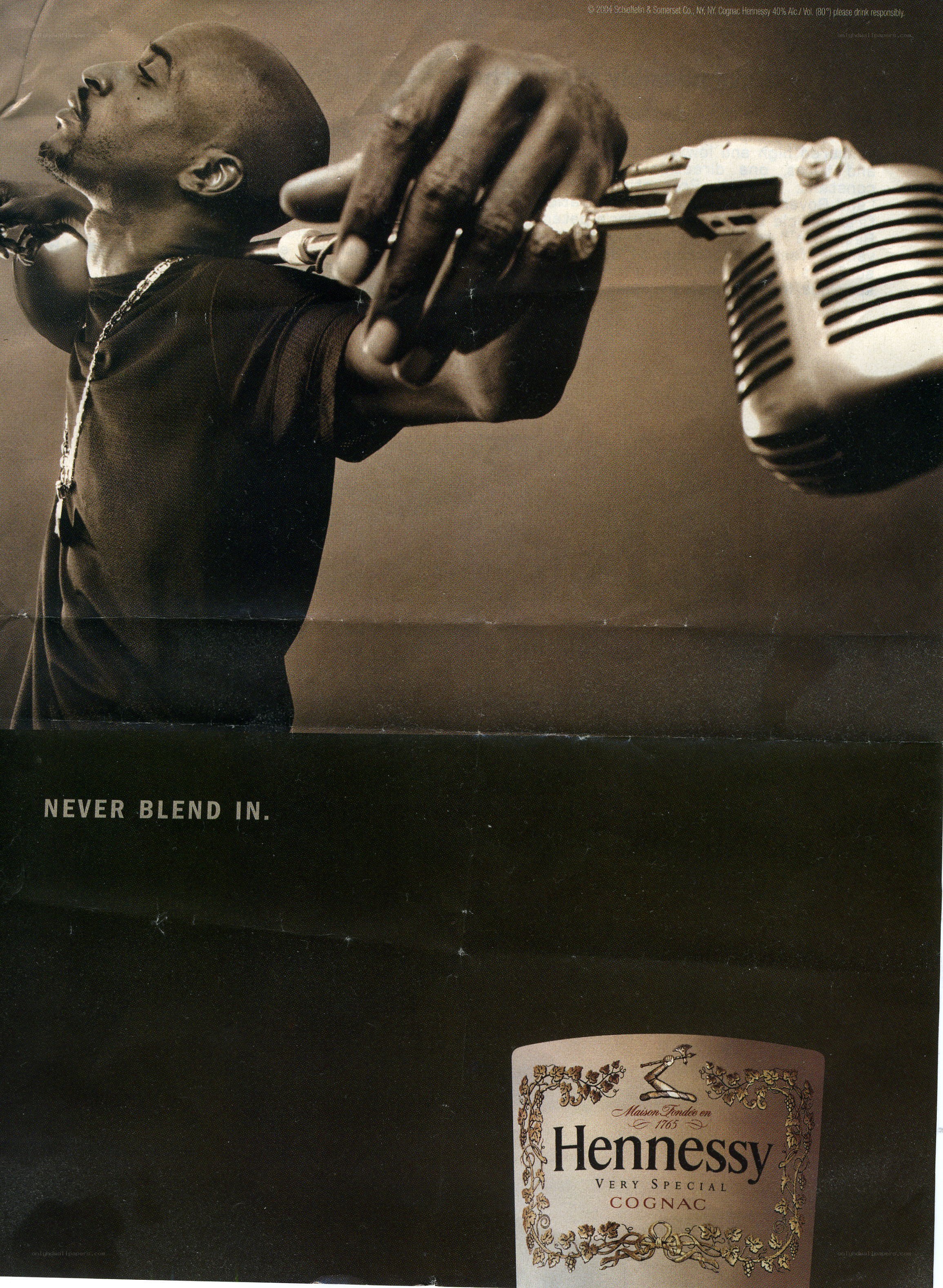 Hennessy cognac ad with rapper
