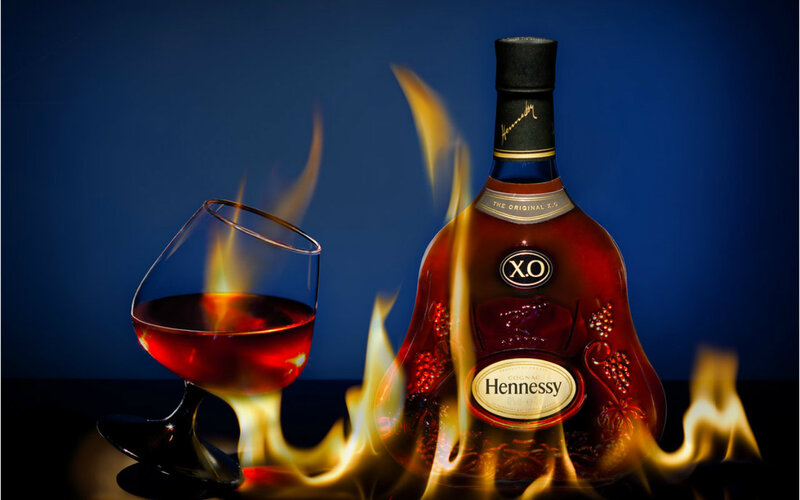 Hennessy XO Bottle and Glass