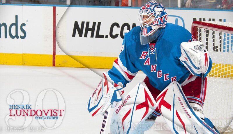 Henrik Lundqvist in Rangers gear