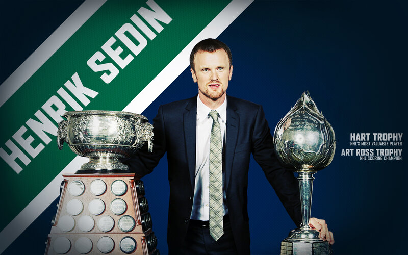 Henrik Sedin with trophies