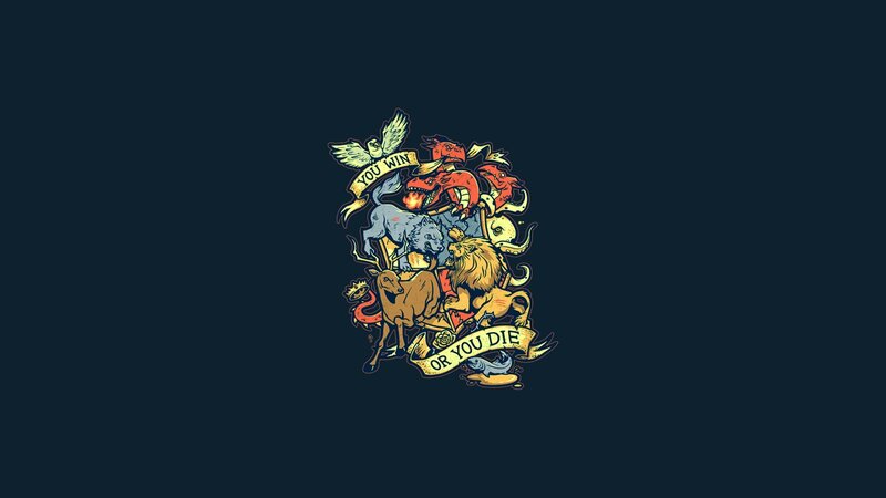 Heraldic Crest with Animals — Blue
