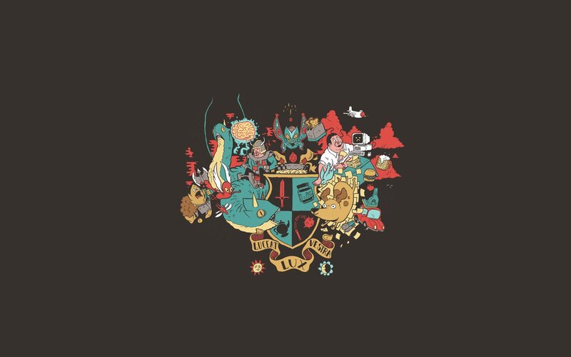 Heraldic Crest with Creatures