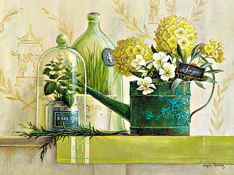 Herbs and Flowers in Containers