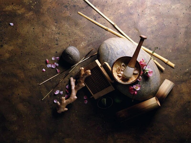 Herbs and Grinding Tools