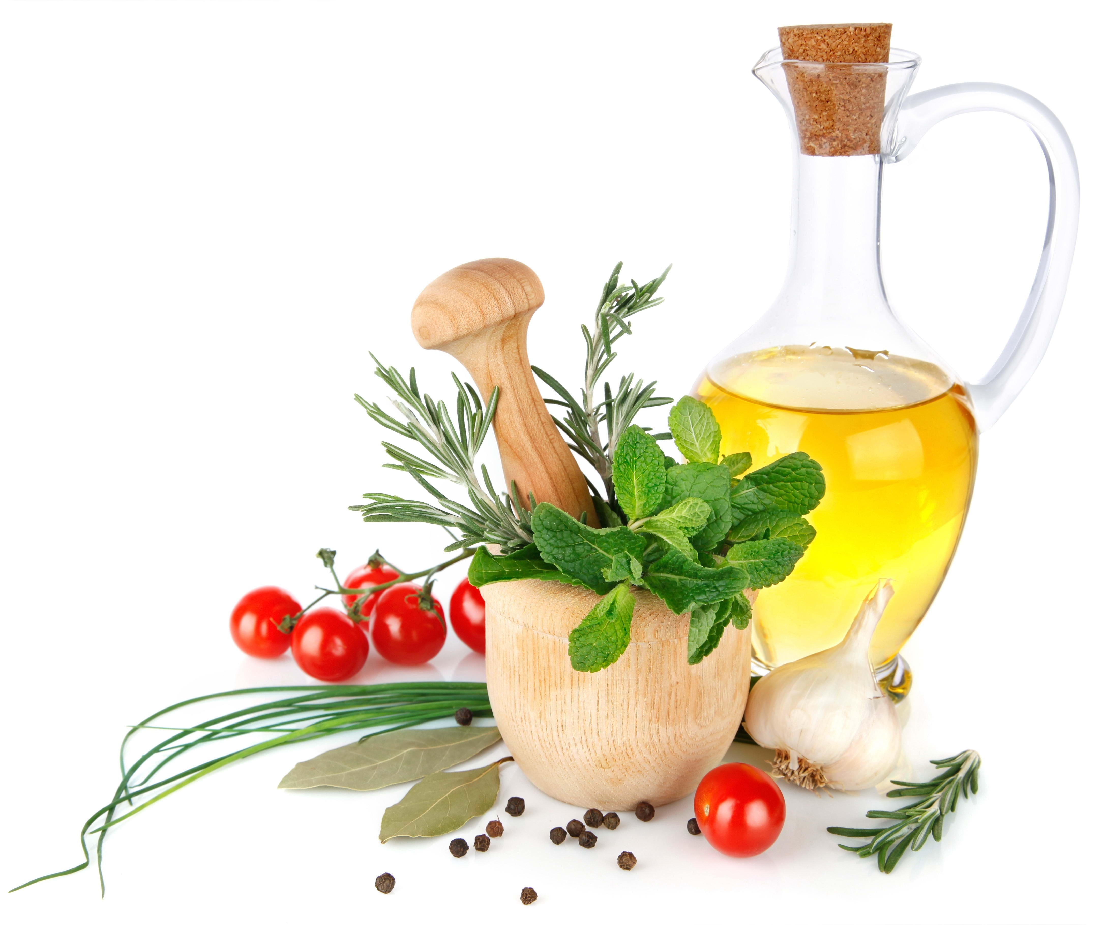 herbs and olive oil ingredients
