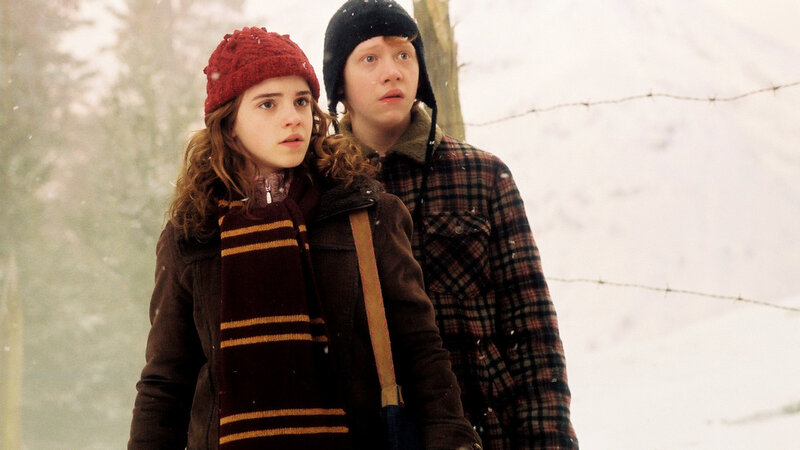Hermione and Ron in the snow