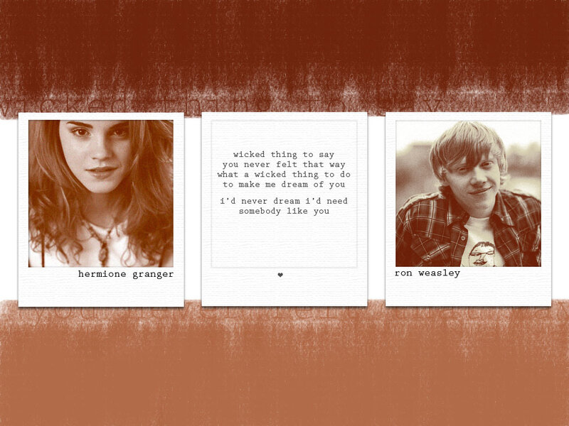 Hermione and Ron Polaroid collage
