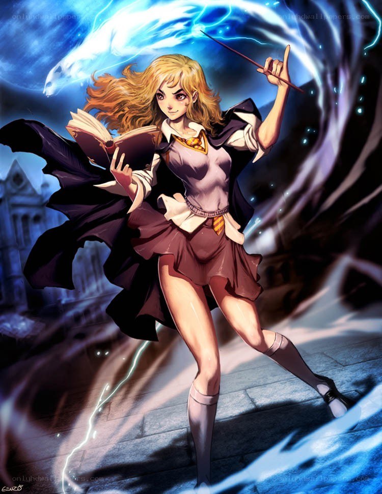 Hermione casting a spell