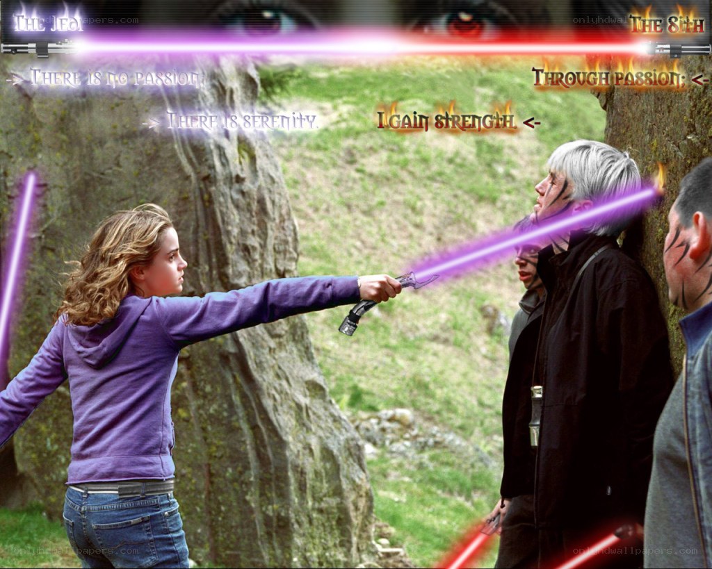 Hermione dueling Sith warriors