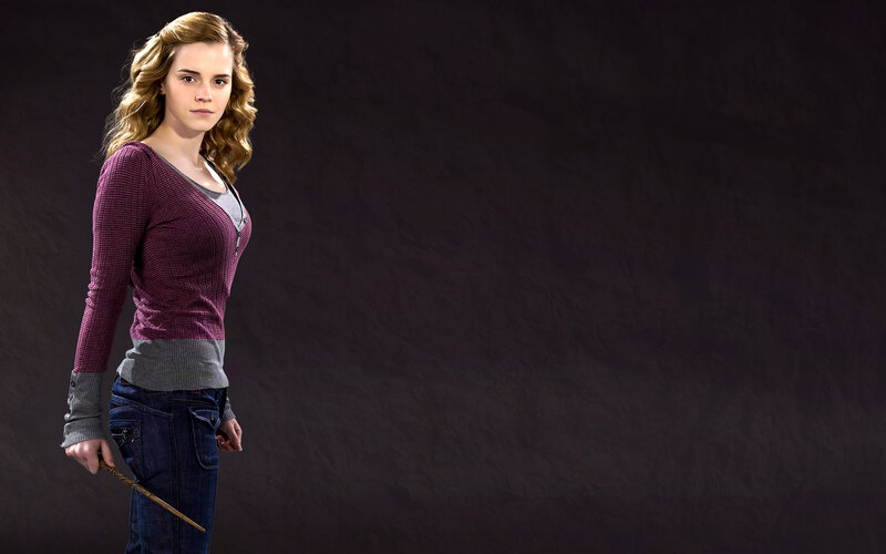 Hermione Granger holding wand