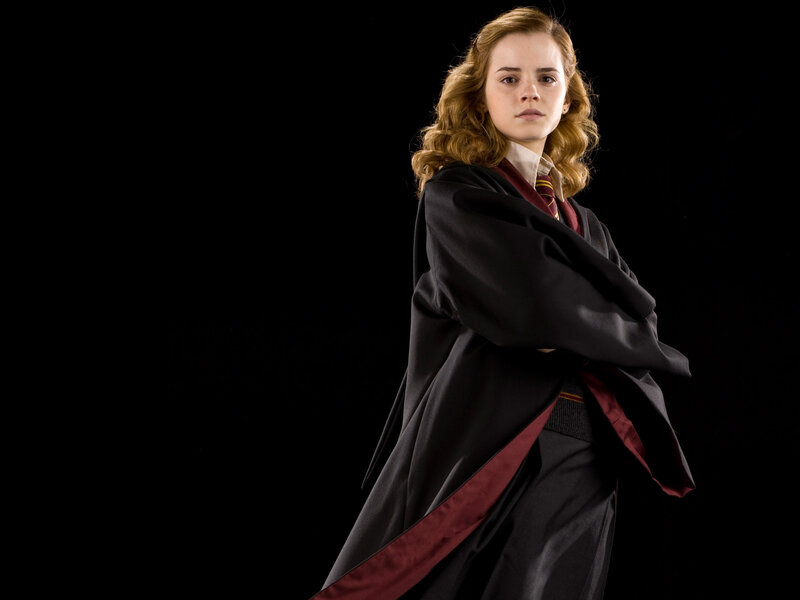 Hermione Granger in Hogwarts robes