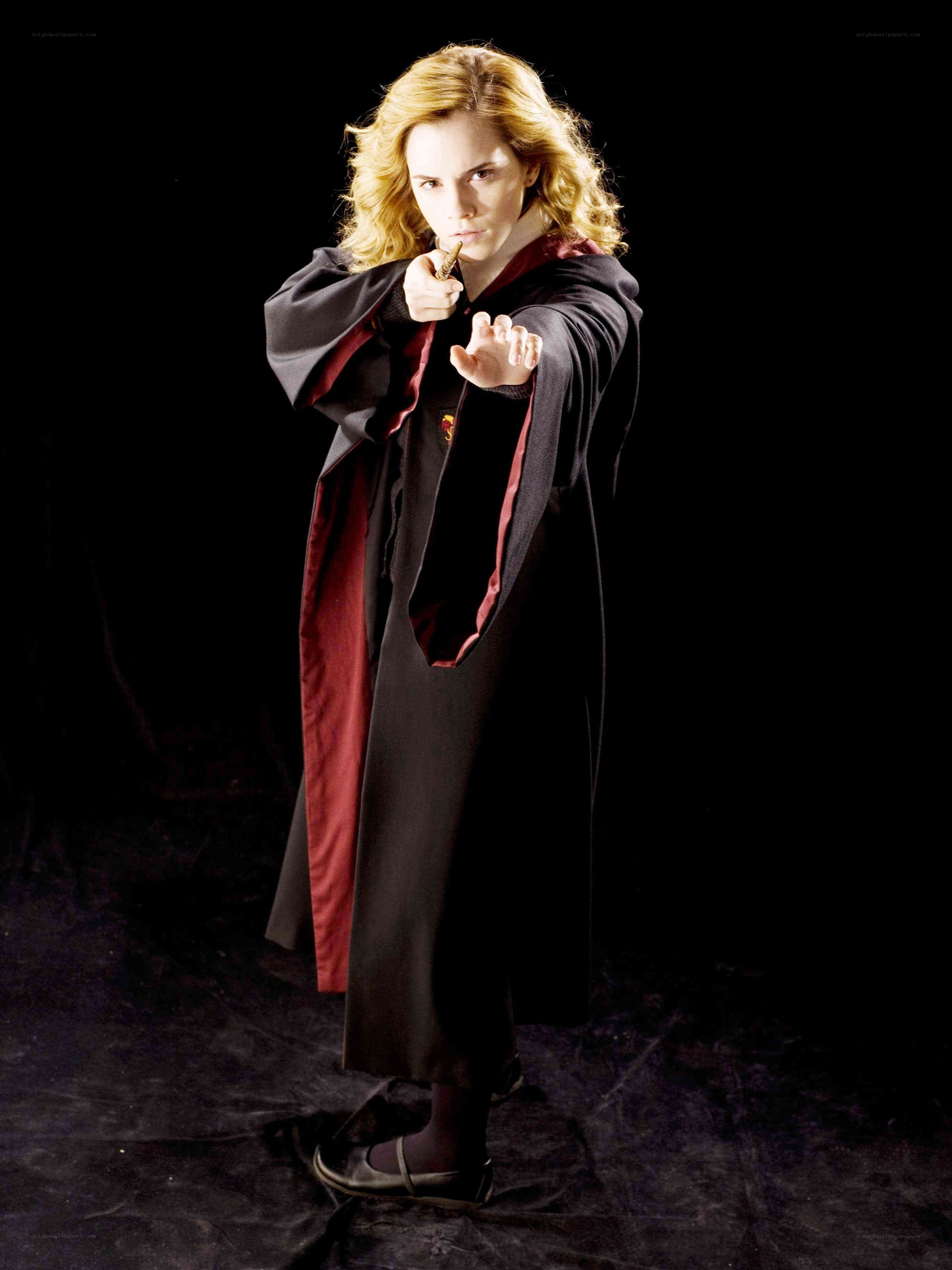 Hermione Granger with wand