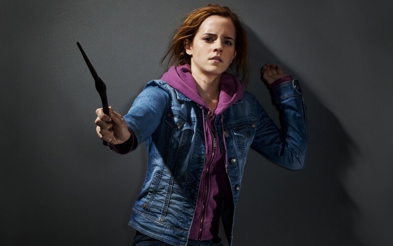 Hermione Granger with wand
