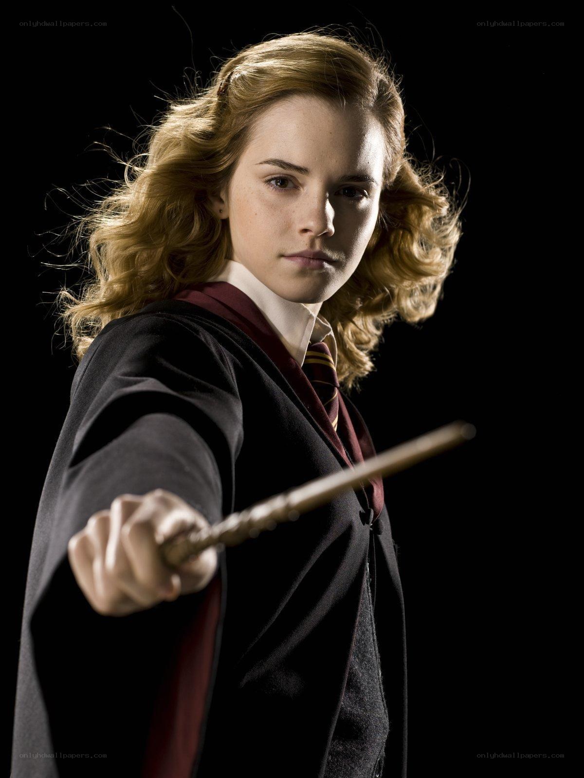 Hermione Granger with wand