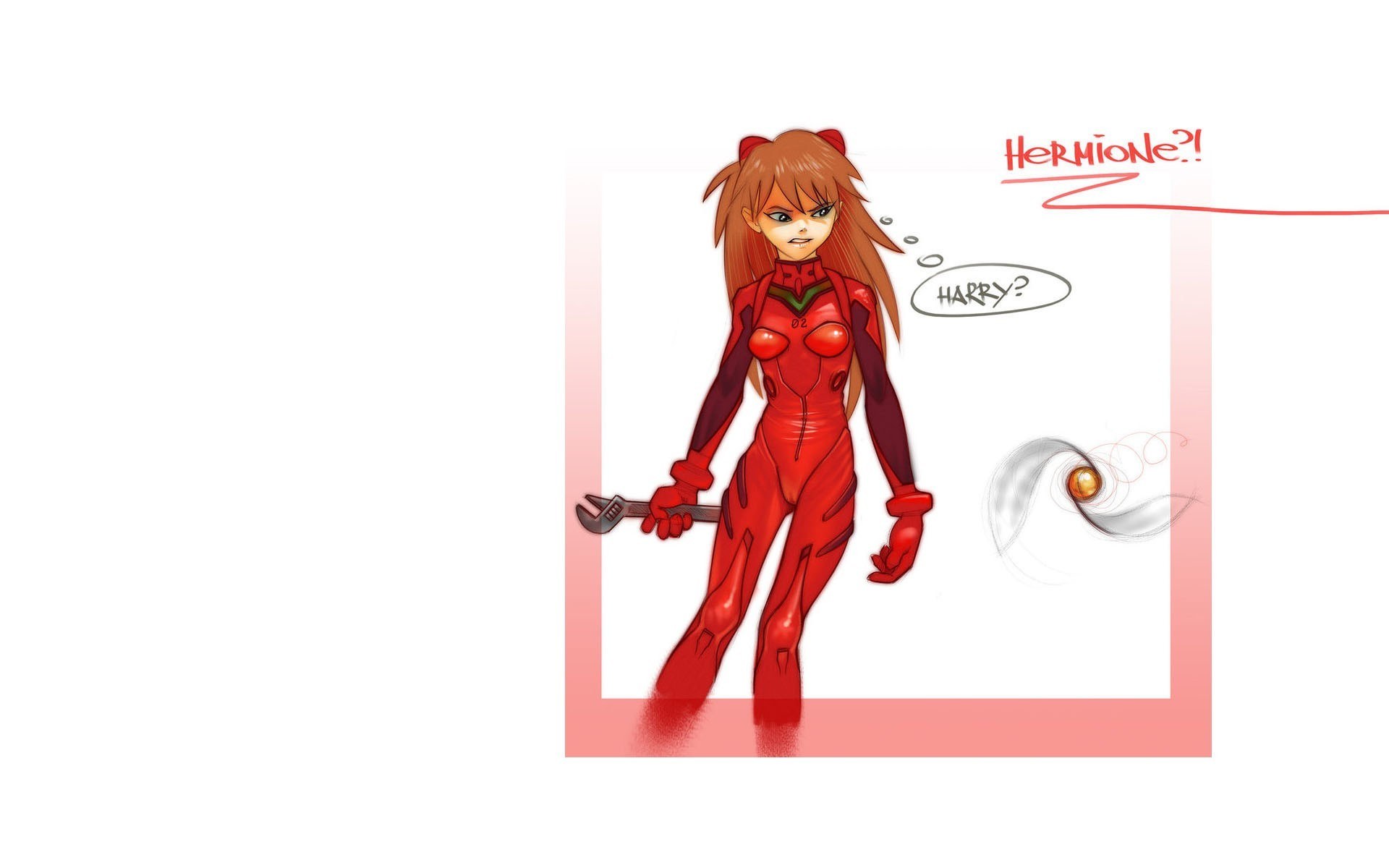 Hermione in red suit