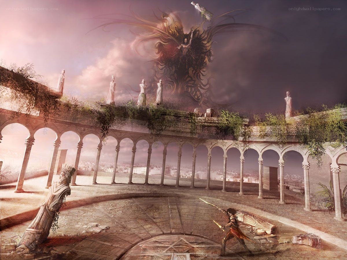 Hero battles a dark entity