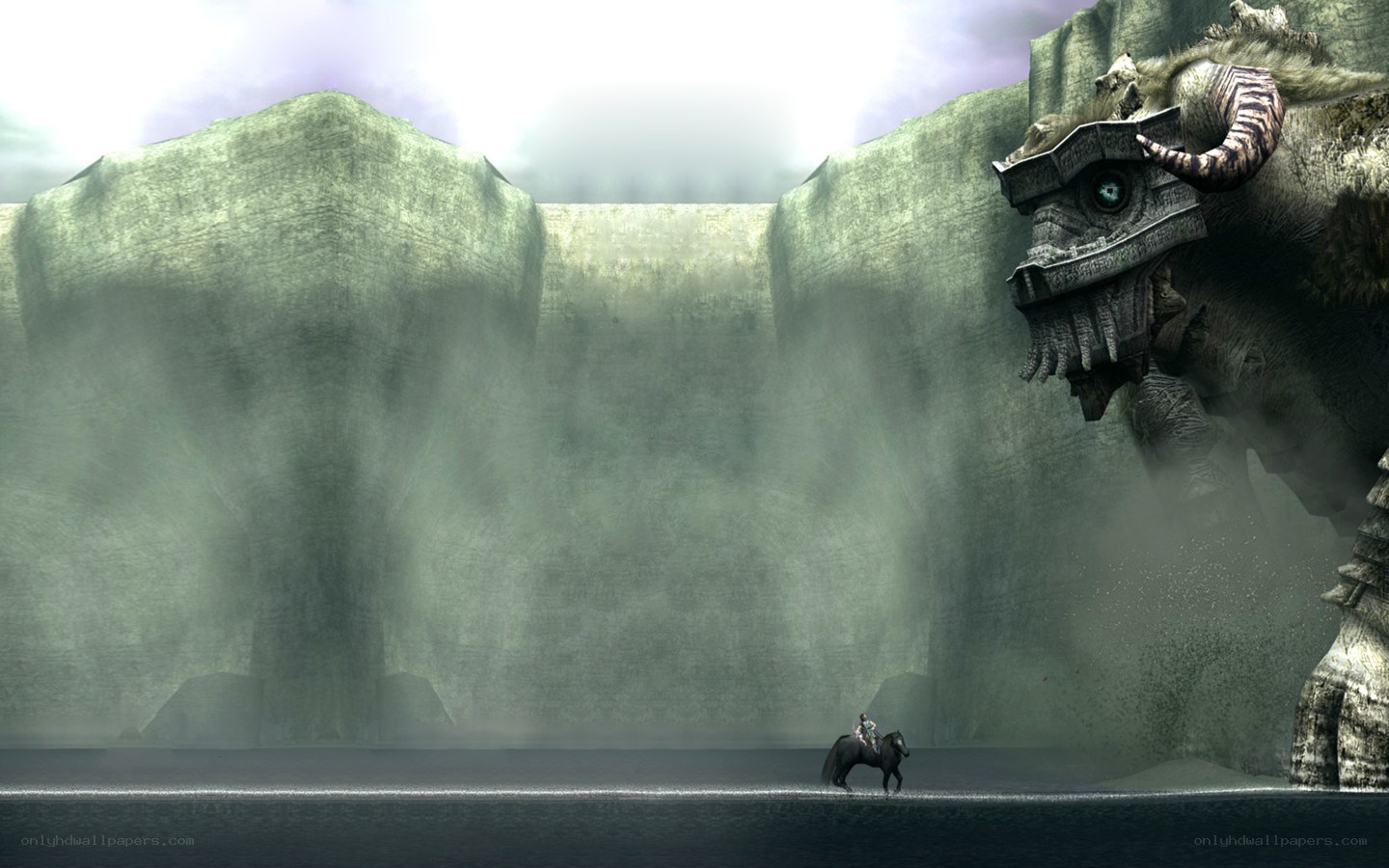 Hero faces giant beast