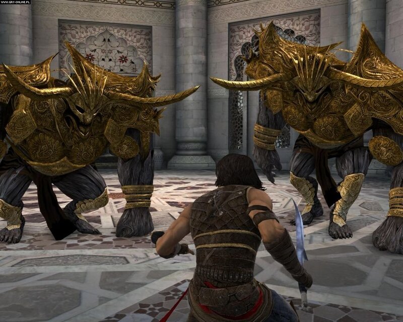 Hero faces two armored beasts