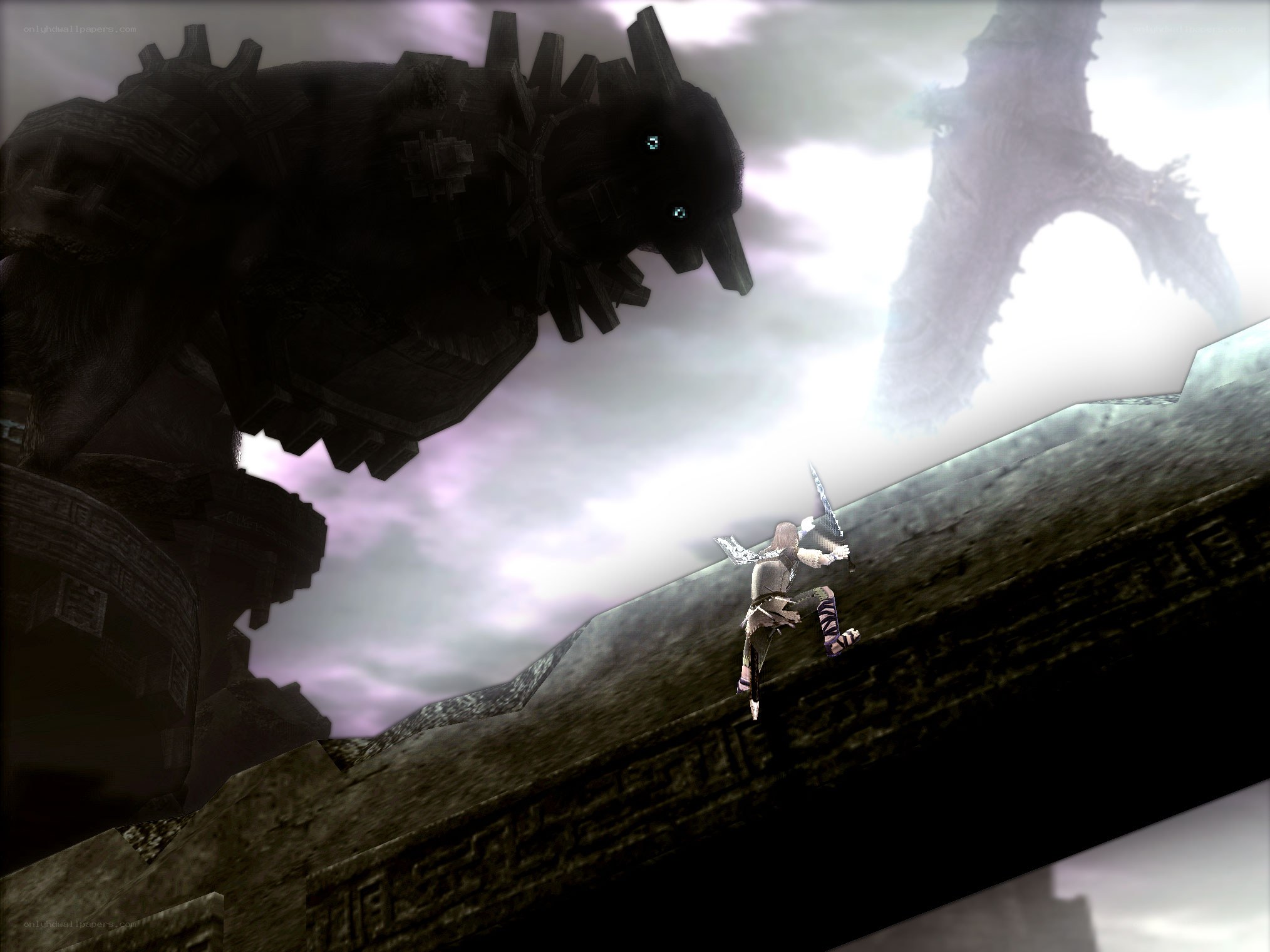 hero facing giant beast