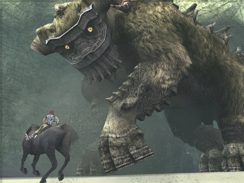 Hero facing giant beast