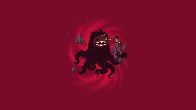 hero fighting monster