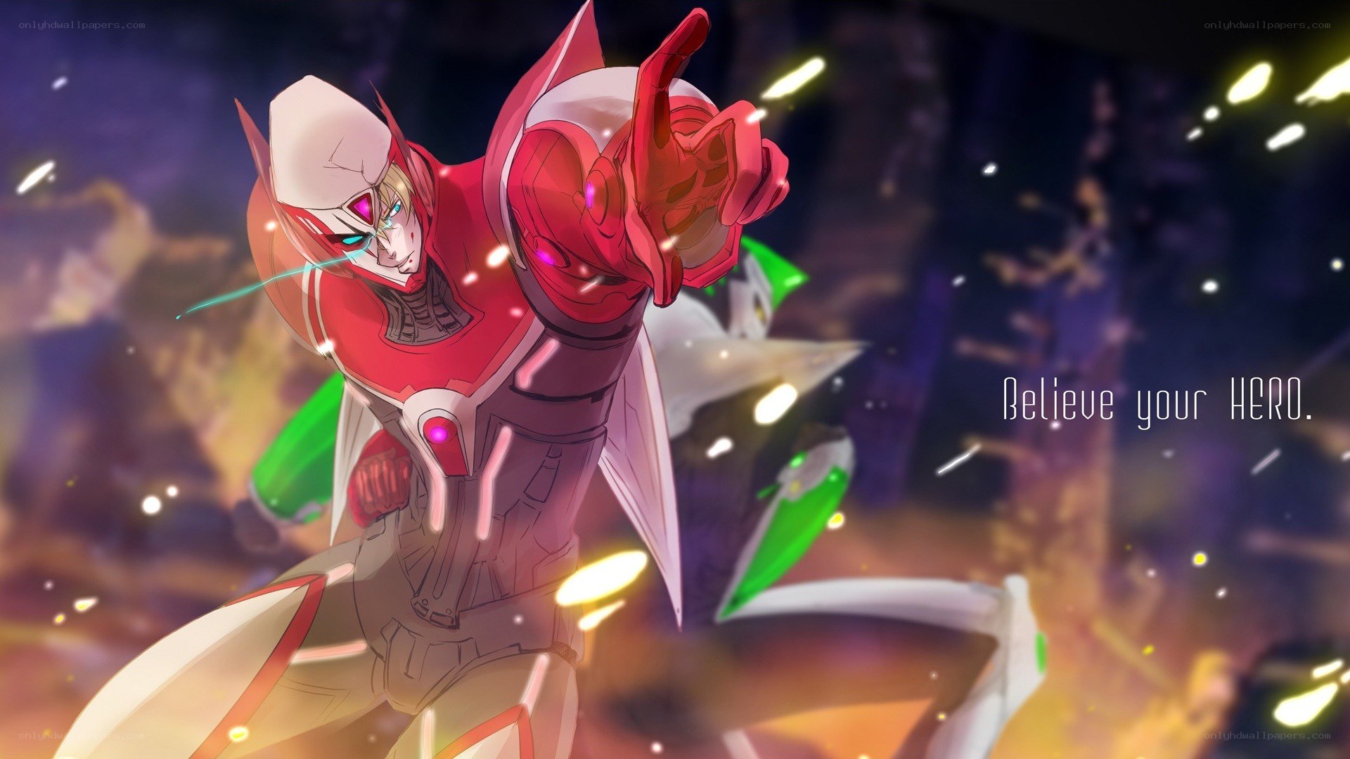hero in red armor