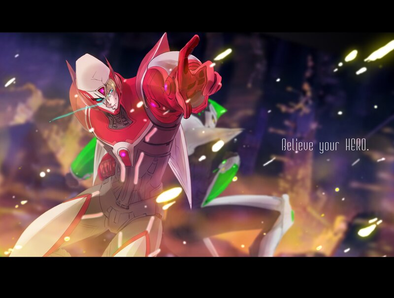 hero in red armor