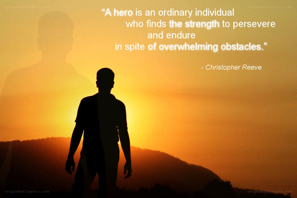 hero silhouette at sunset
