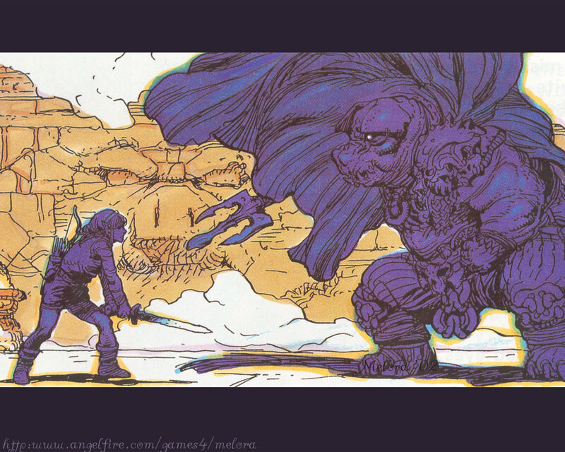 Hero vs giant monster