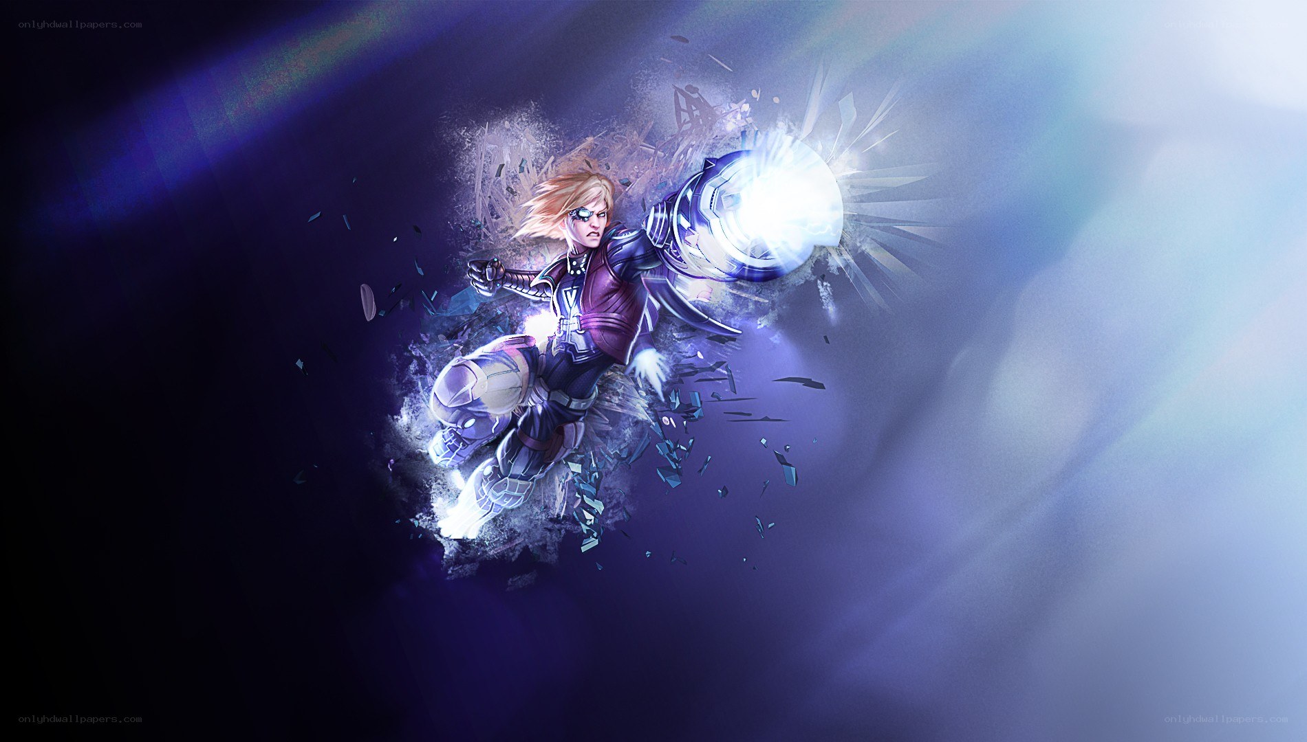 hero with energy cannon