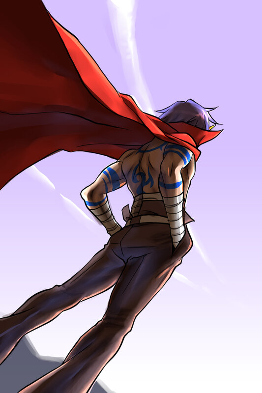 hero with red cape