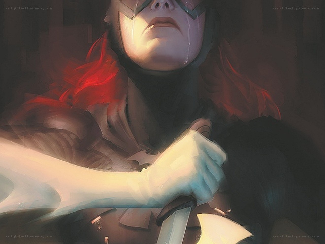 Hero with sword and tears