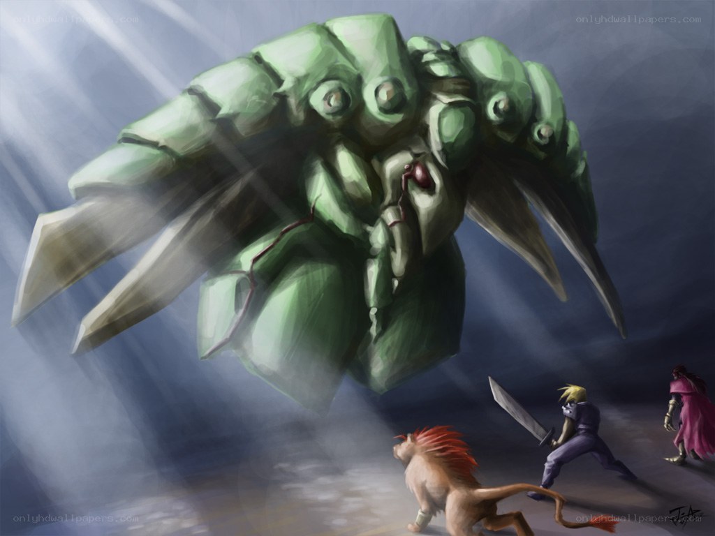 Heroes face giant green monster
