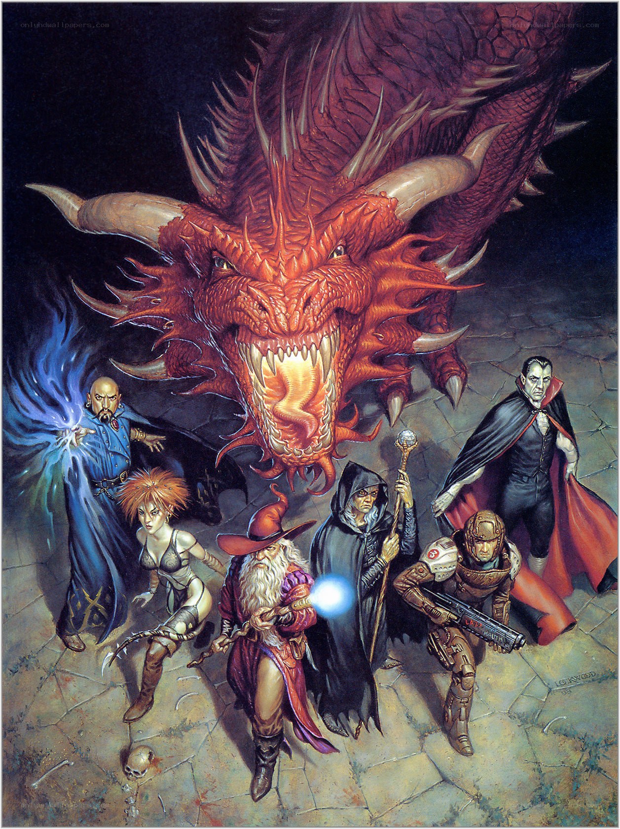 heroes facing a red dragon