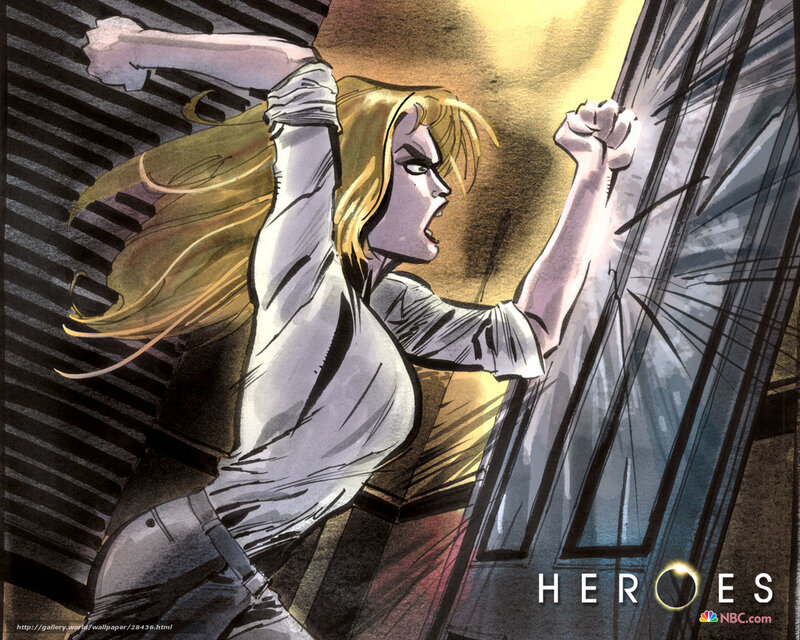 heroine breaking through glass