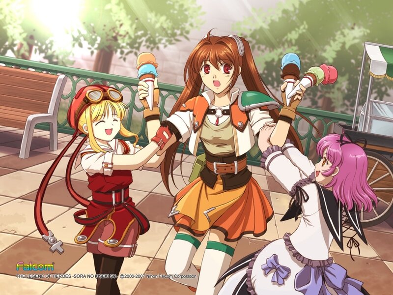 Heroines enjoying ice cream