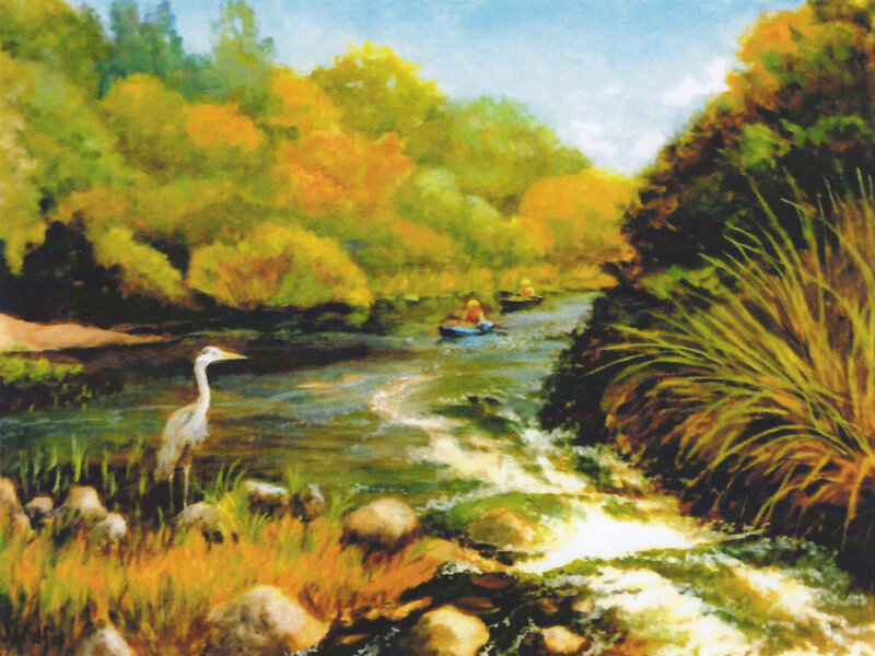 Heron by a River