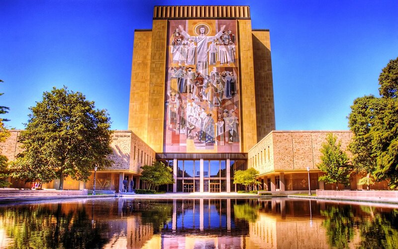 Hesburgh Library with Mural