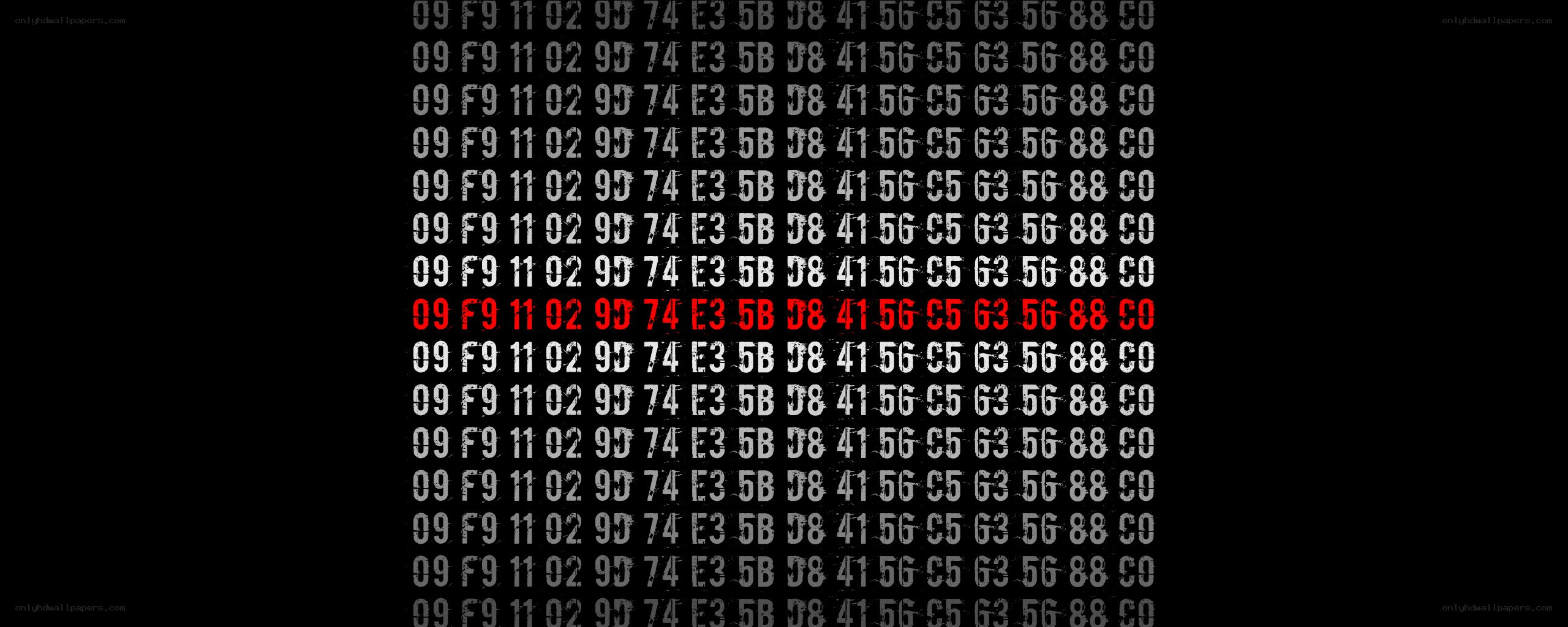 hexadecimal data sequence