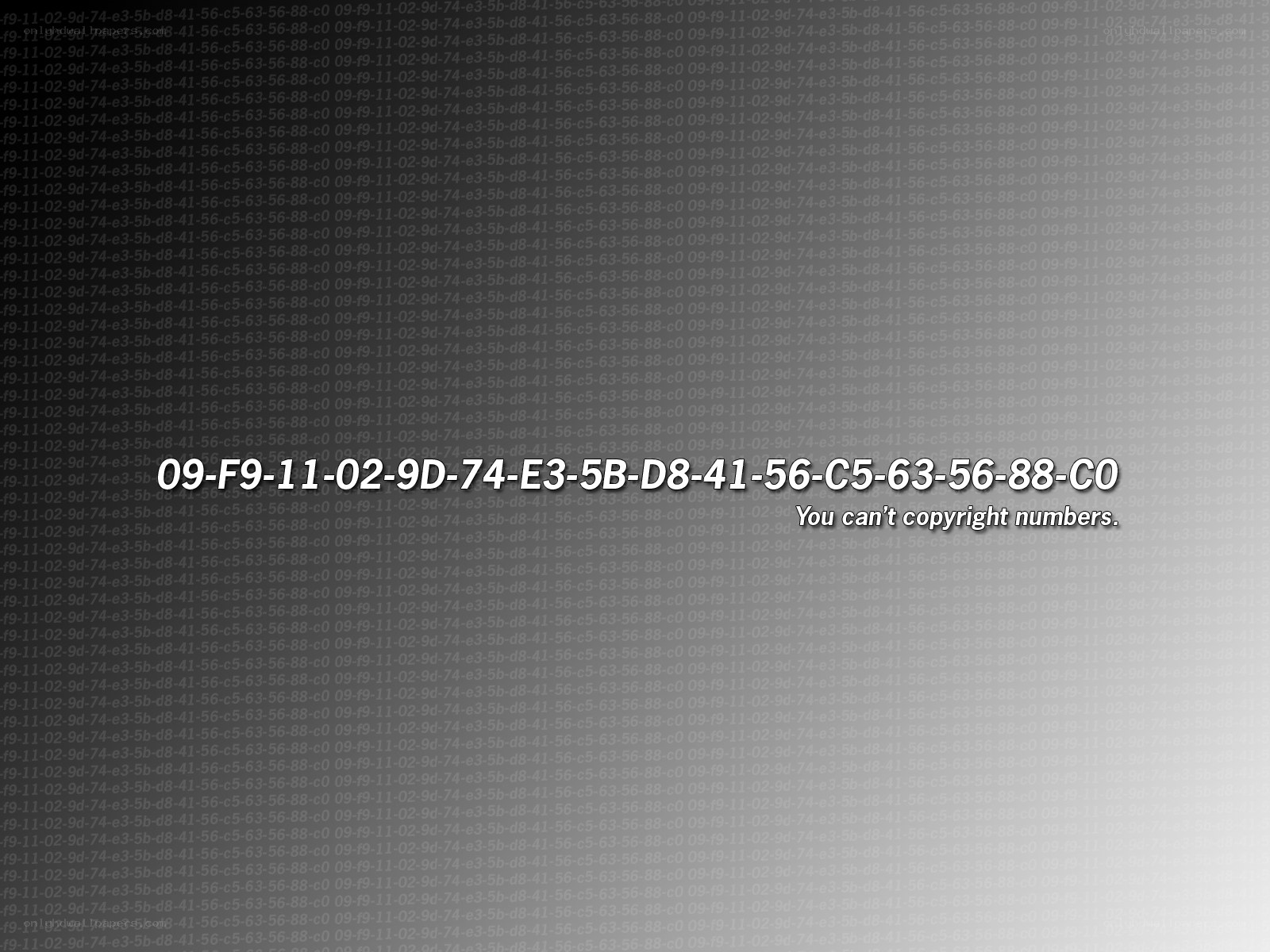 hexadecimal string with text overlay