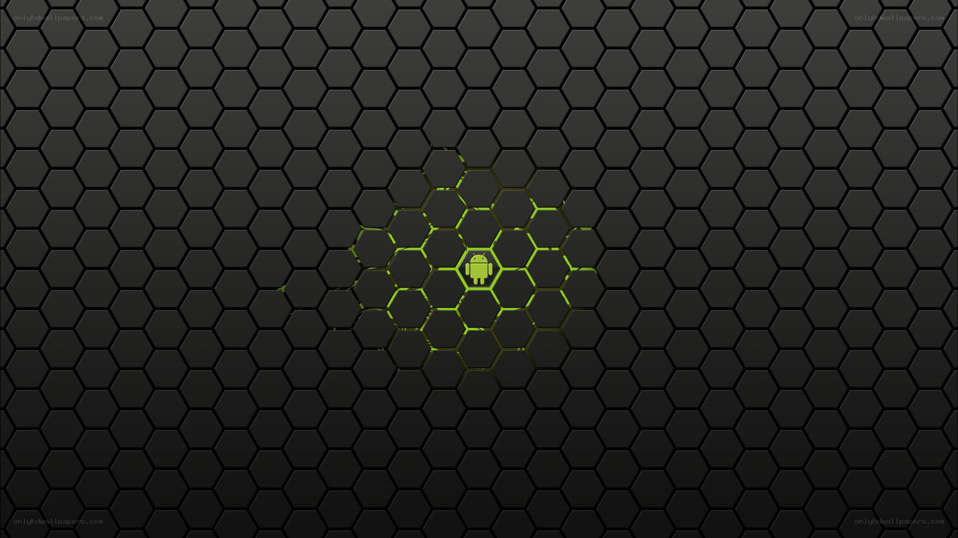 hexagon pattern with android logo