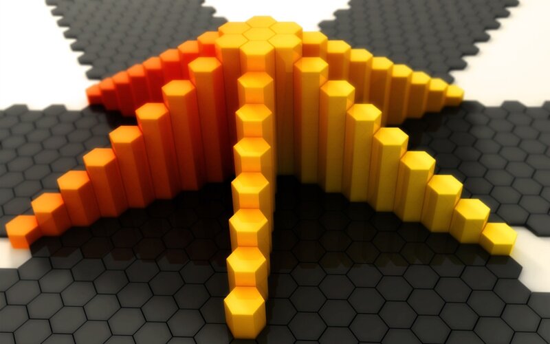 hexagonal bar chart visualization
