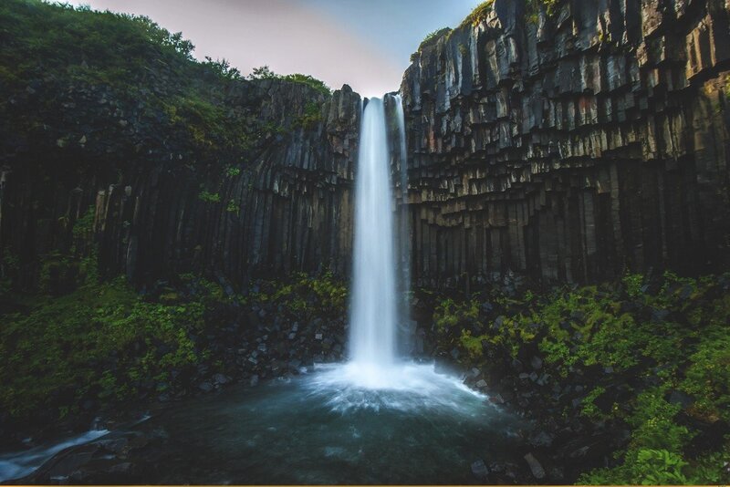 Hexagonal Basalt Columns — Black, Dramatic